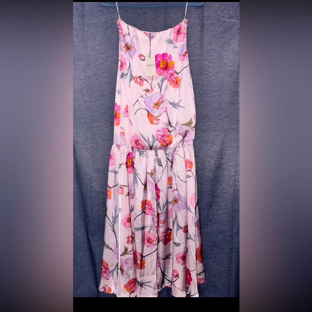 Floral Strapless Dress - Pink